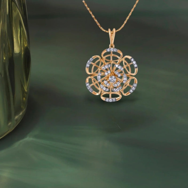 Floral Grace Diamond Pendant