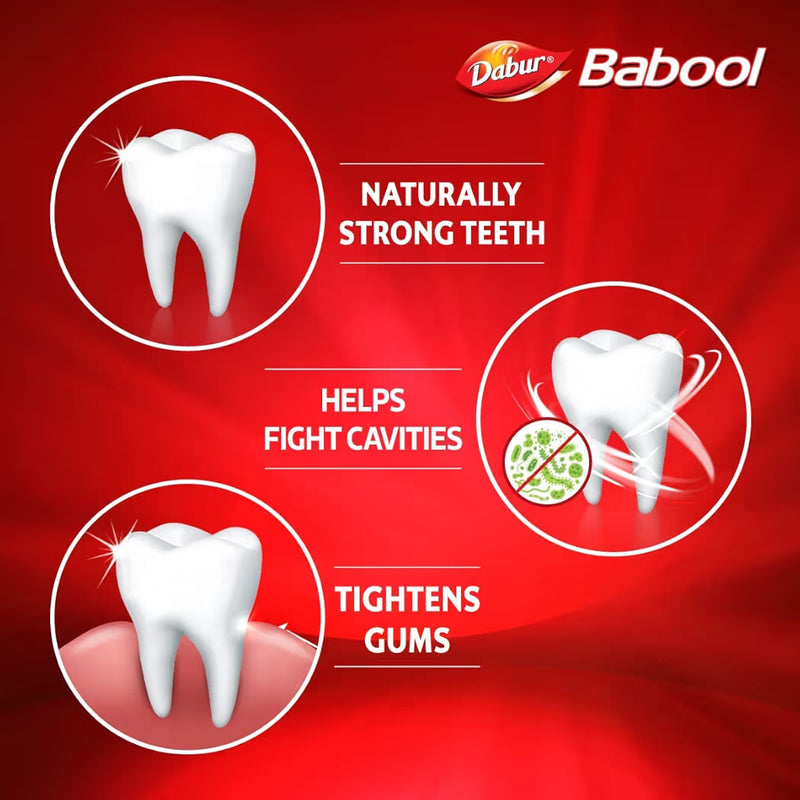 Dabur Babool Ayurvedic Toothpaste -350g | For Strong Teeth & Healthy Gums | Helps in Cavity Protection, Fresh Breathe | All Round Protection