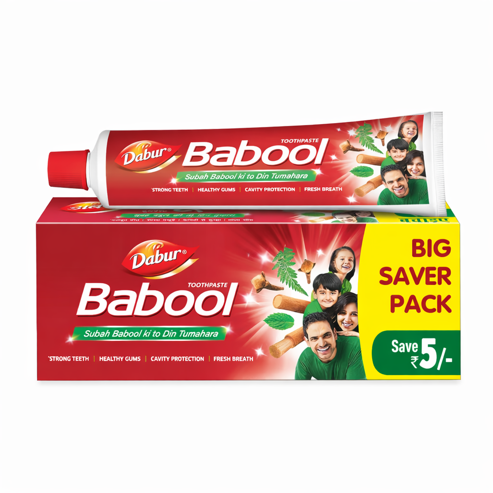 Dabur Babool Ayurvedic Toothpaste -350g | For Strong Teeth & Healthy Gums | Helps in Cavity Protection, Fresh Breathe | All Round Protection