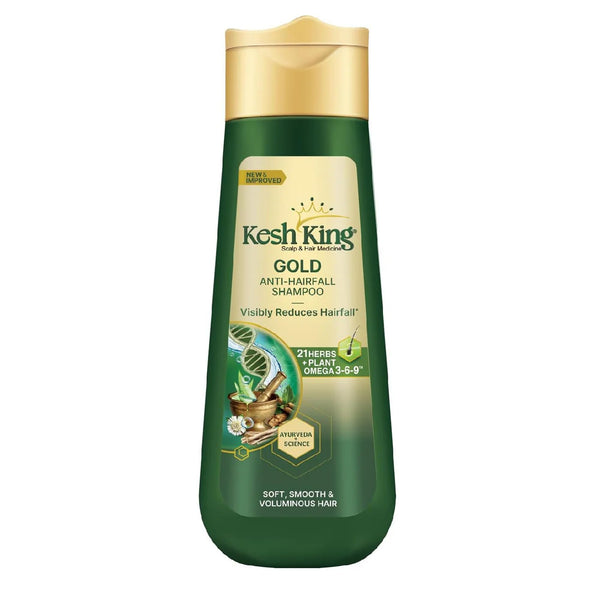 Kesh King Gold Anti Hairfall Shampoo, Reduces Hair Fall, Makes Hair Strong, Strengthens, Nourishes & Conditions, For Soft, Smooth & Voluminous Hair, For Men & Women, 80ml|pack of 2