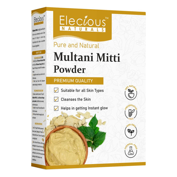 Natural Multani Mitti powder for Exfoliating, Soothing, Nourishing, Smoothening Face, Skin and Hair Fuller's Earth, Bentonite Clay (100 Grams)lPack of 2
