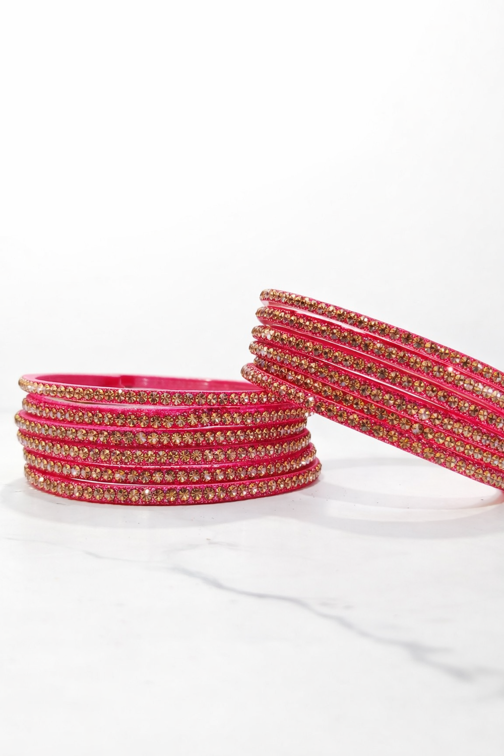 Gajari Colour Crystal Stone Bangles Set – Stylish Ethnic Jewellery set of 12