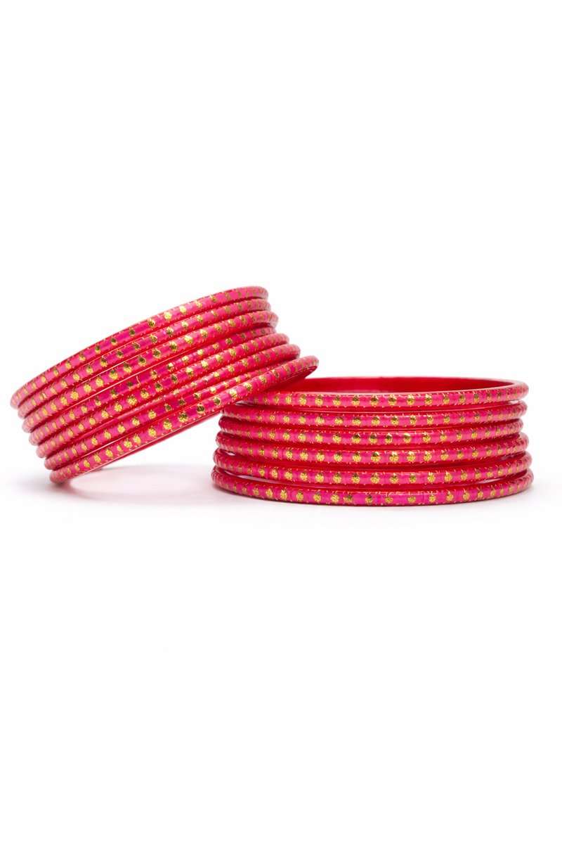 Premium Pink Designer Bangles (Set of 24)