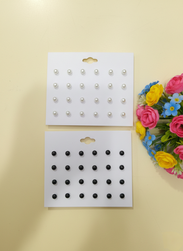 Mini Pearl Buttons for Tops Black & White (Pack of 24)