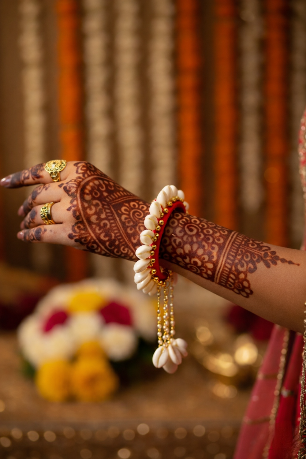 Red Silk Thread Cowrie Shell Bangles Classic Traditional Ethnic Jewellery – Free Size