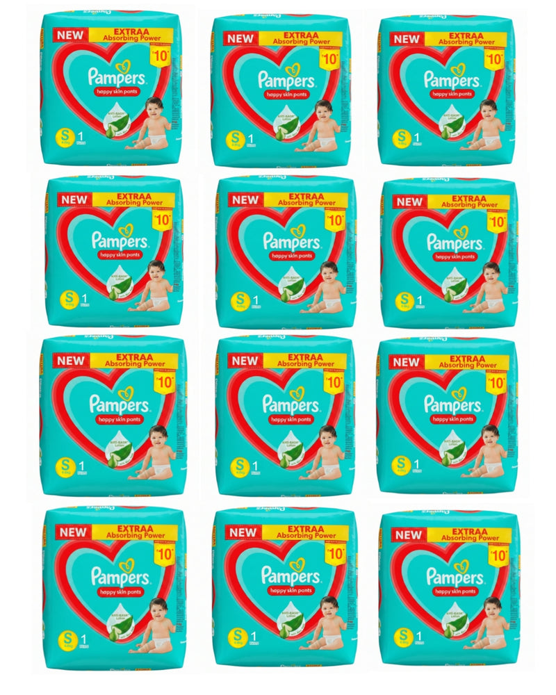 Pampers Complete Skin Comfort Pants (S) Size Small 4-8 kg | Pack of 12 Pcs