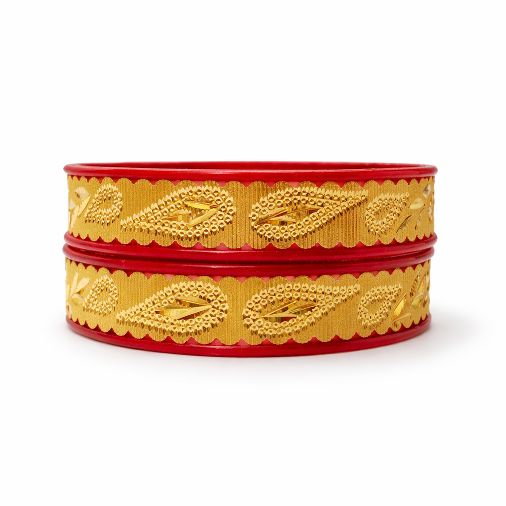 Premium Red & Gold Crystal Bangles – Bridal & Festive Collection