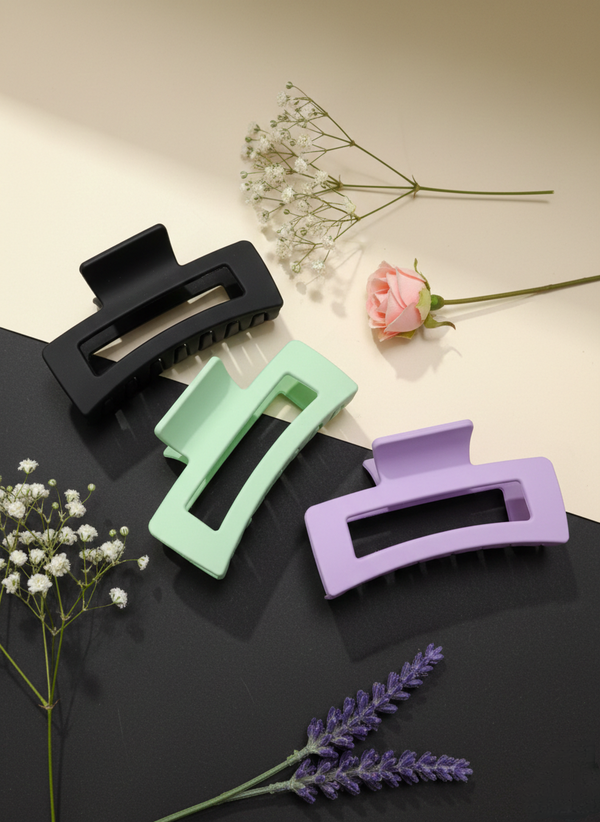 Large Hair matte claw very strong product girls and women pack of 3