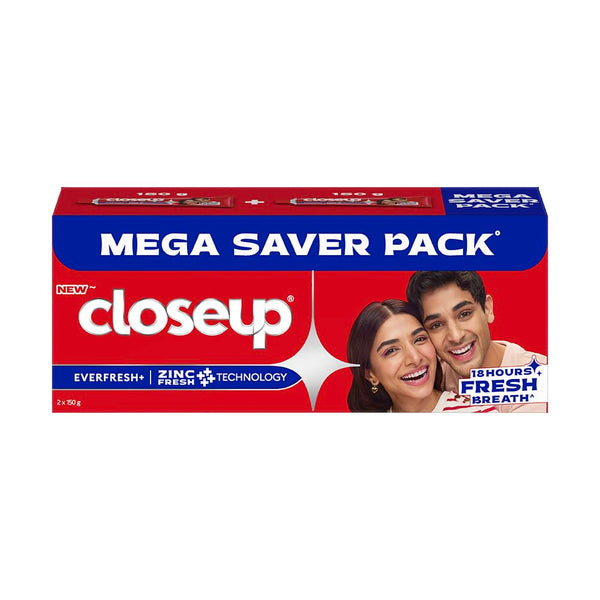 Closeup Toothpaste | Long lasting 18 Hours Of Fresh Breath & White Teeth - 2 Tubes×150= 300g