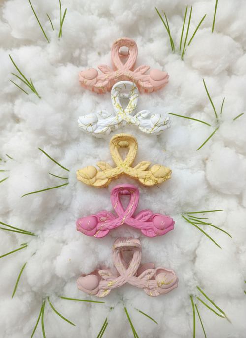 5 Pcs Hair Claw Combo matte thick Hair Claw Flower Fancy Hair Clutchur For women, girls