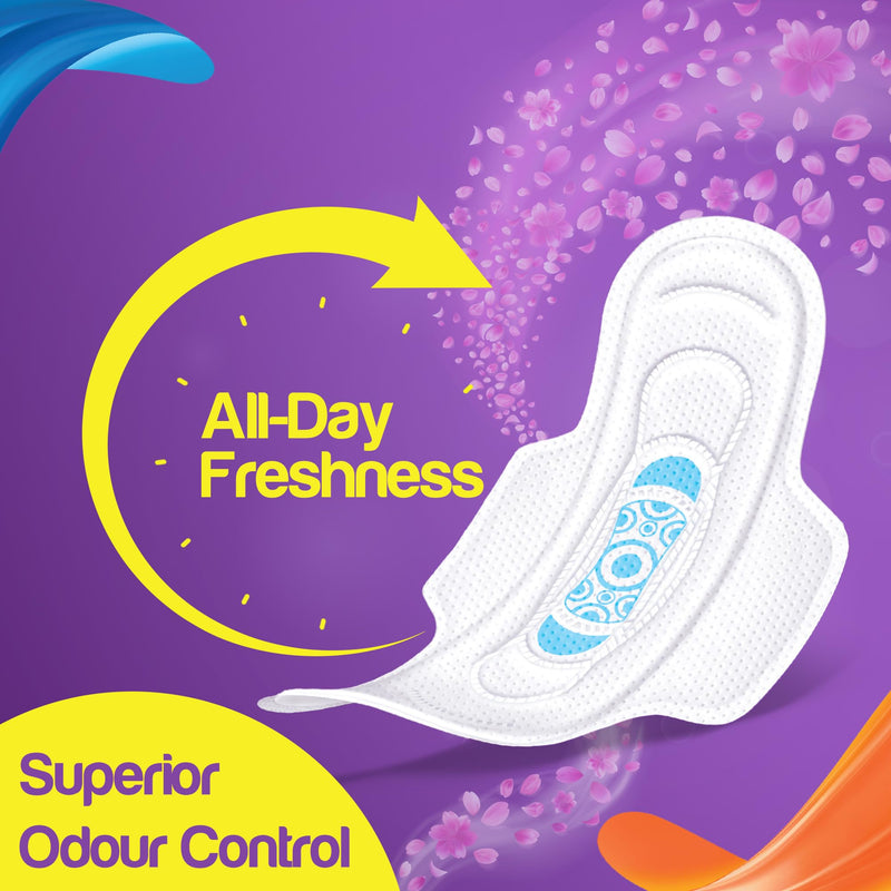 Pro Ease Go XL |Pack of 3| 18 Sanitary Pads for Women | 2X absorption | Odour Control | Long Lasting Protection |