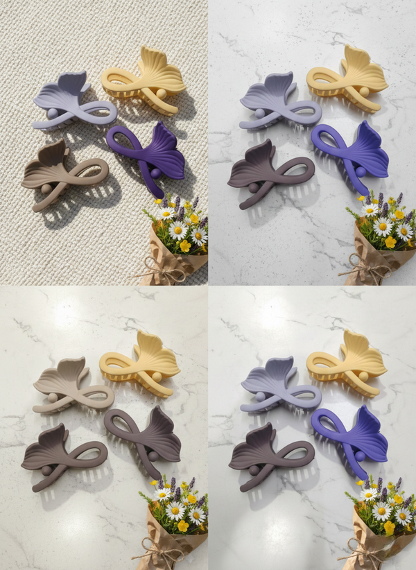 Stylish Flower Design Hair Clutcher with Strong Hold | Lightweight & Comfortable for Daily Use | Pack of 4