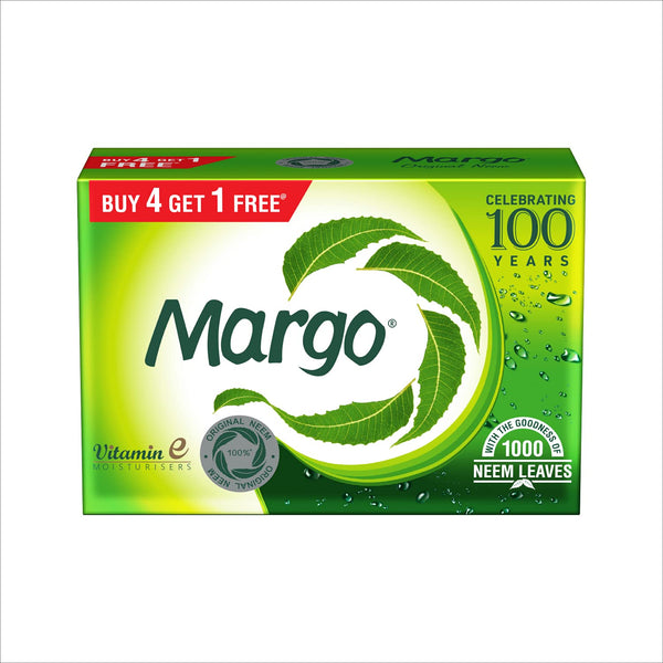 Margo Original Neem Soap Pack of 5 (100g X 5) | Powered With Goodness of 1000 Natural Neem Leaves |