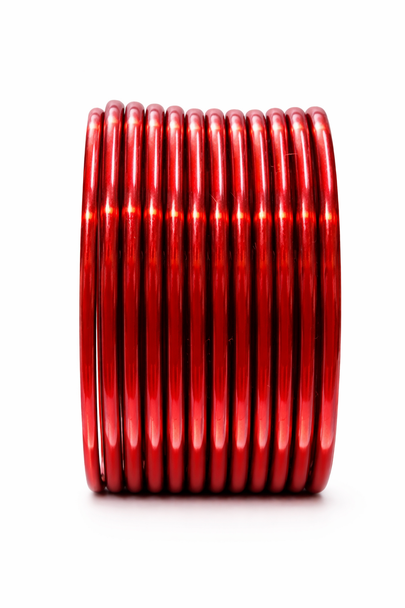 Plan Mehrun Color Glass Bangles Set Traditional Plain Churi with Glossy Look