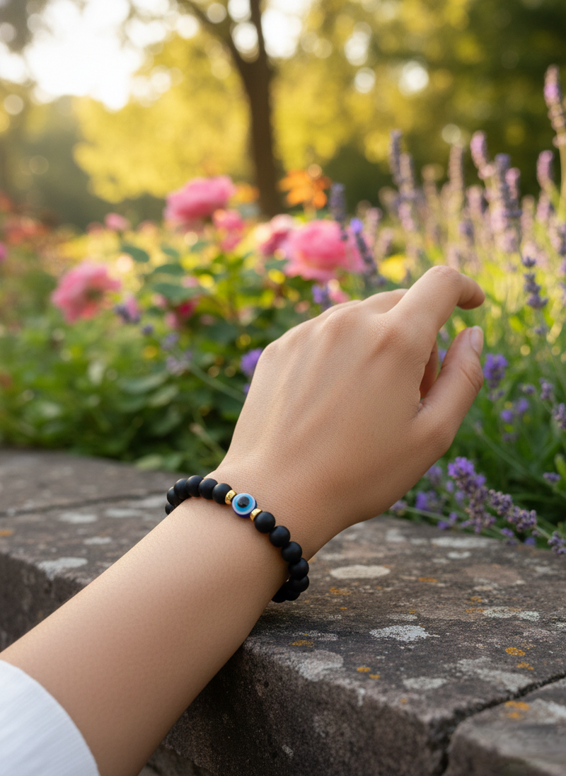 Sweet Beaded Bracelet in Green, White & Black – Pack of 3