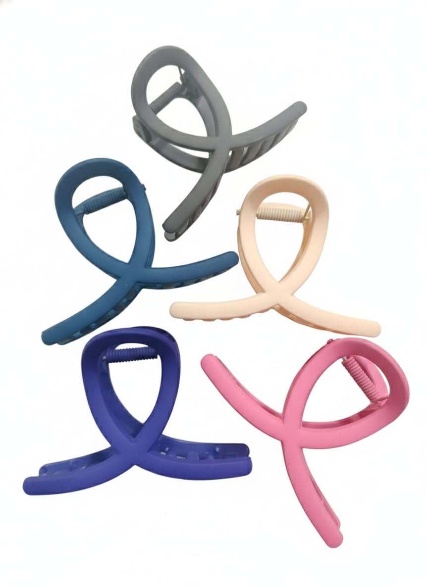 5 Pcs of matte large multi Designer korean Hair Claw Clips | Clutcher for girls & women