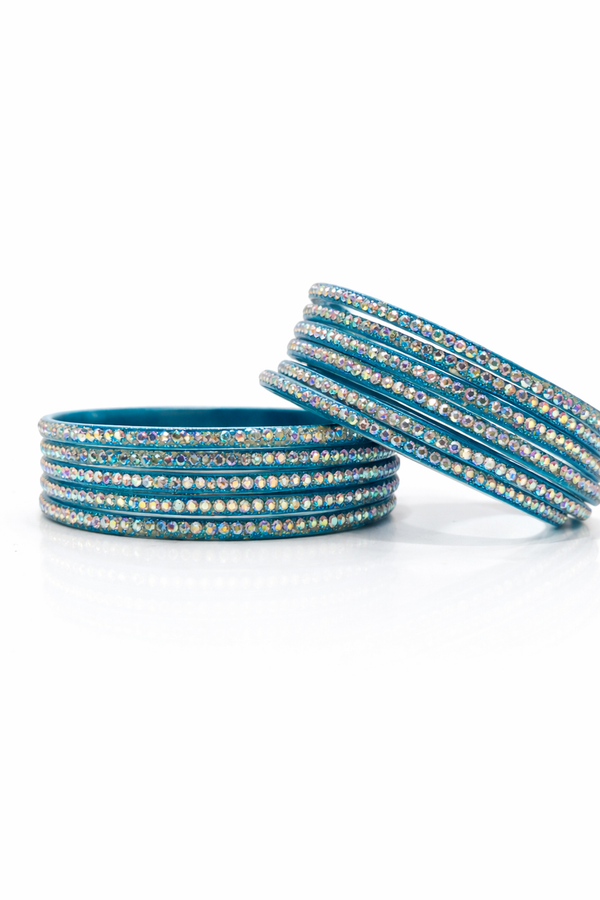 Elegant Firoji Crystal Stone Bangles Set – Sparkling Traditional Wear (Pack of 12)