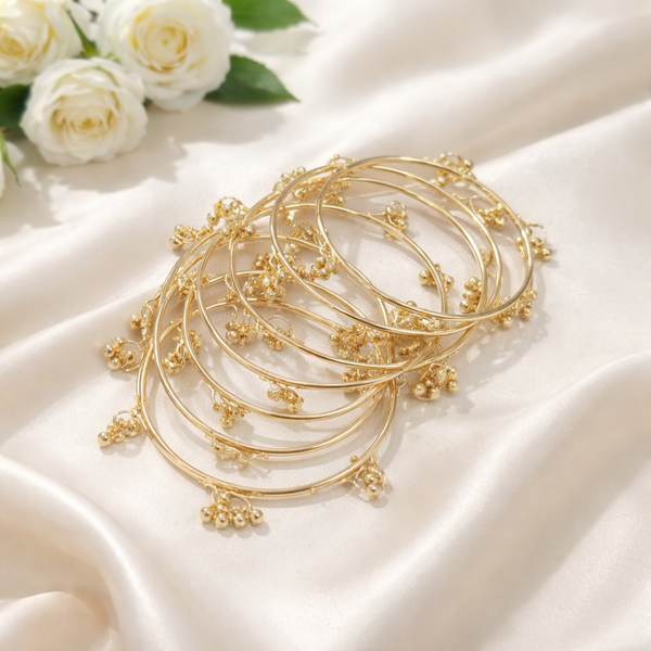 Kashmiri Trending Ghungroo Gold Plated Bangles For women & Girls (Pack of 8)