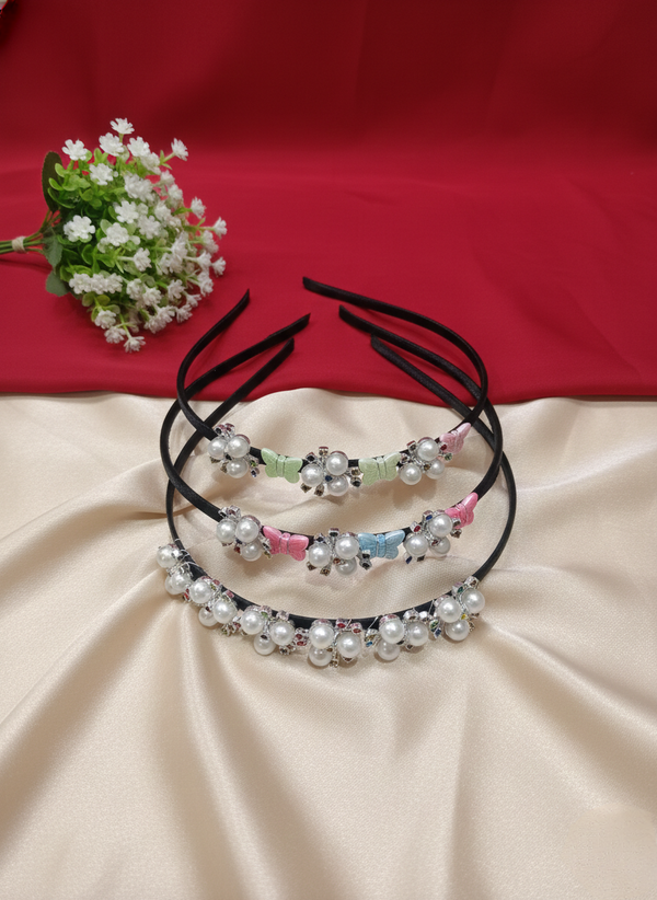 Soft Style Pearl Butterfly Hair Band Set of 3