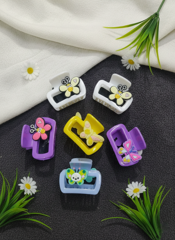 5 Pcs Hair Claw Combo matte Big thick Hair Claw Flower fancy Hair cultcher for women, girls