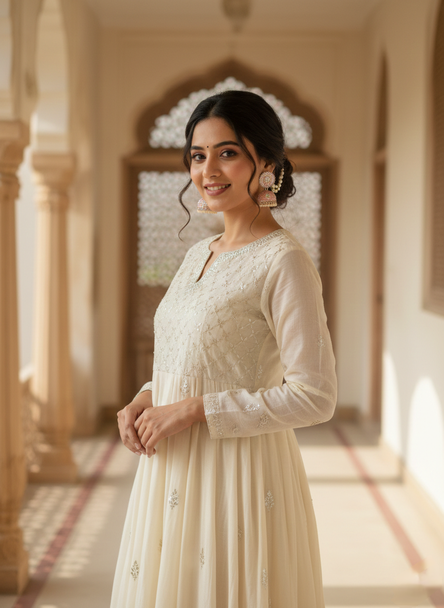 Anti-Tarnish Crystal Pearl Drop Jhumka Earrings with Chain