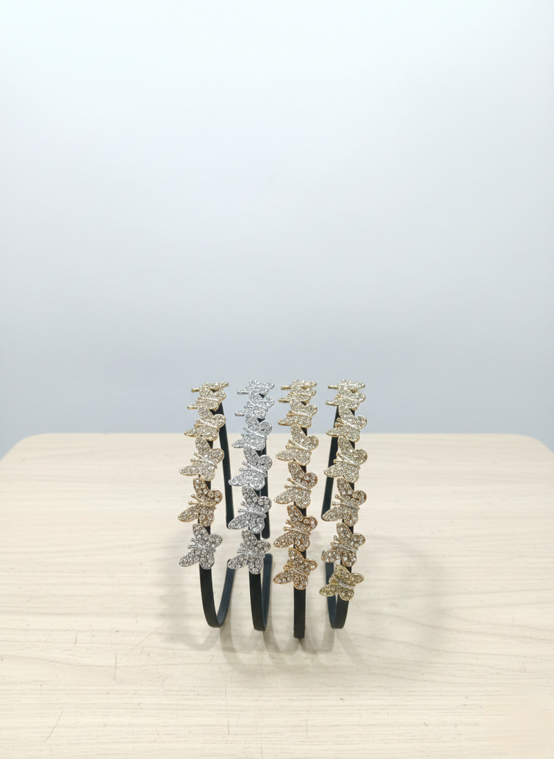 Sweet Butterfly Crystal Hair Band Set of 3