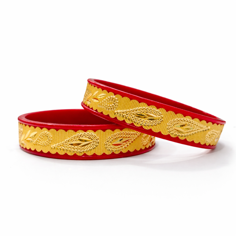 Premium Red & Gold Crystal Bangles – Bridal & Festive Collection