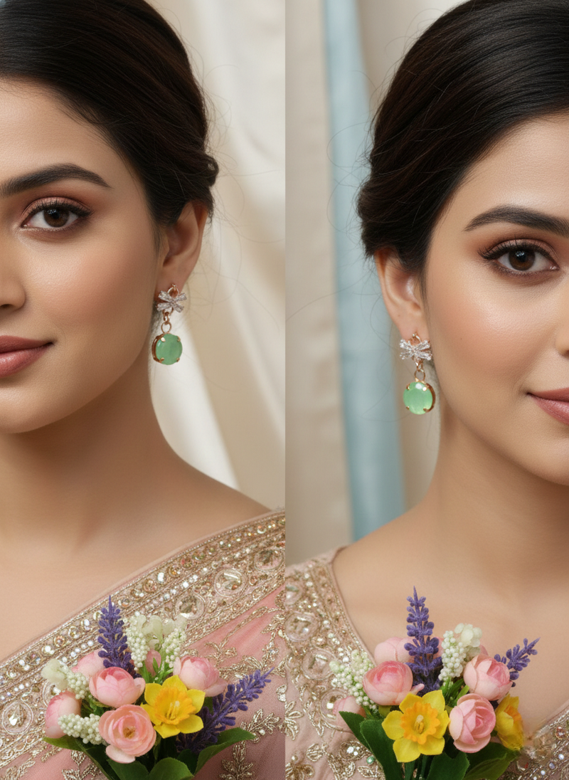 Lightweight Rose Gold Bow Design Drop Earrings