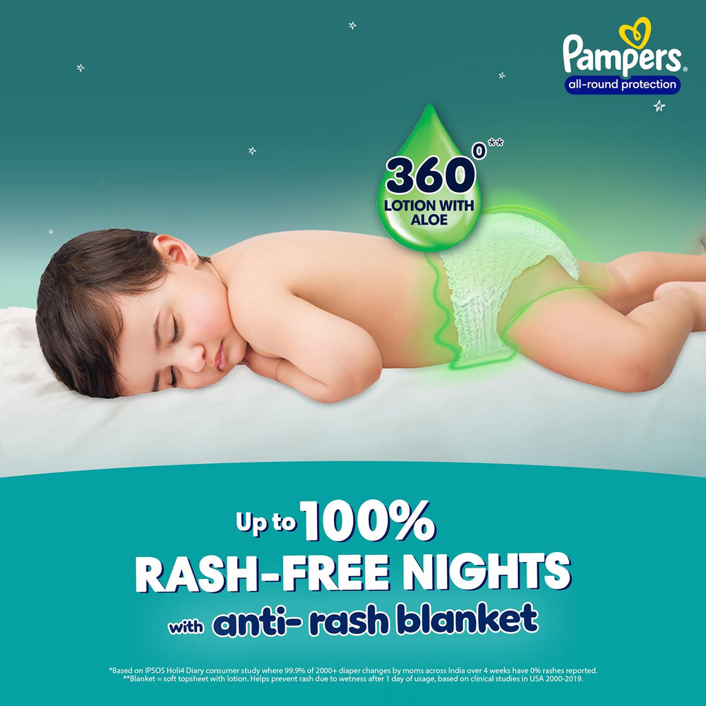 Pampers Happy Sleep Pant Style Baby Diapers, X-Large (XL), 22 Count, 1 Pampers = 1 Night Sleep, with Anti Rash Shield, 12-17 Kg Diapers