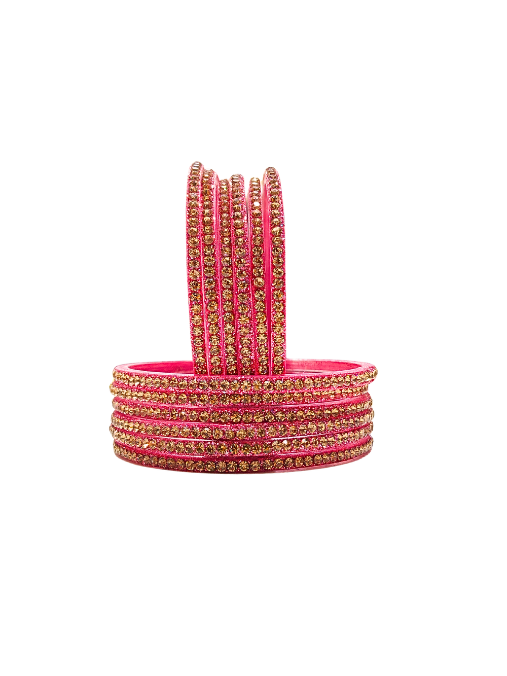 Gajari Colour Crystal Stone Bangles Set – Stylish Ethnic Jewellery set of 12