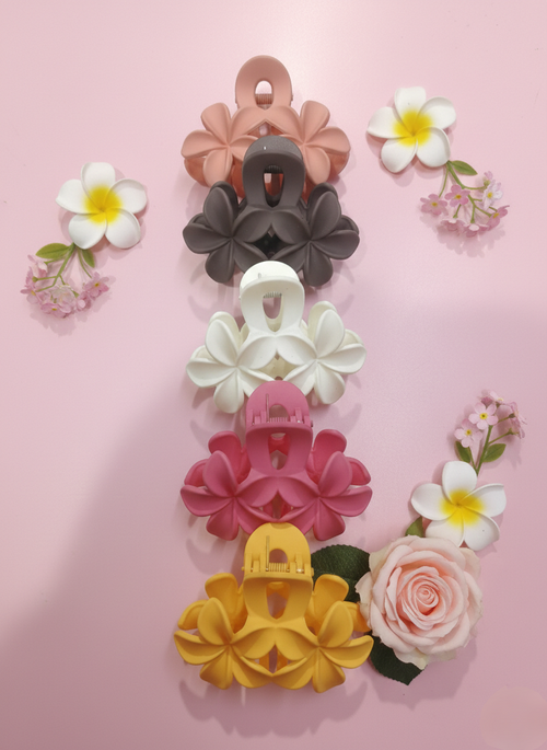 5 Pcs Flower Claw Clip multi  colour Matte strong product for girls & women