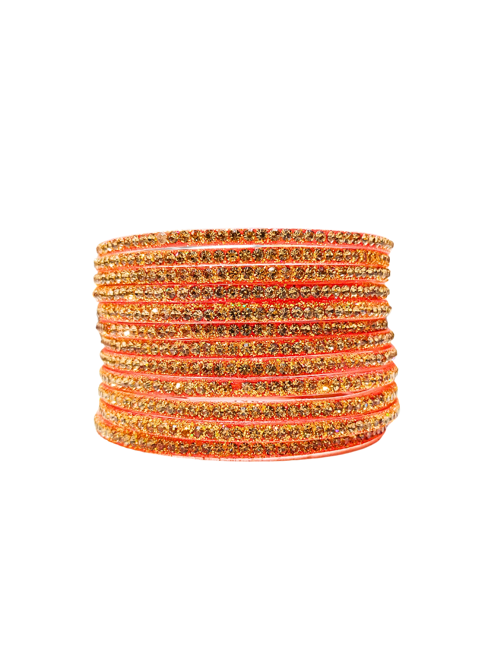 Luxury Haldi Colour Sparkle Stone Bangles Set of 12 Pcs
