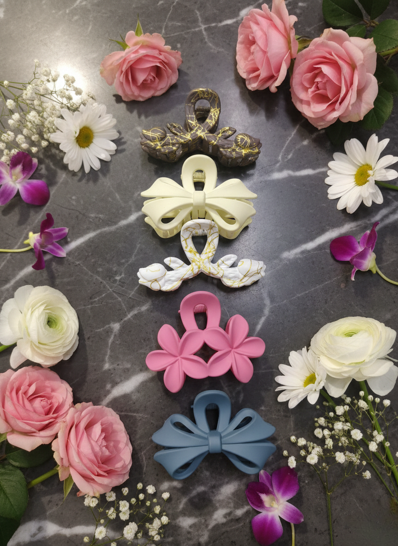 Hair Clutcher for women & Girls to Daily wear| Claw, Clips Multi Colour set pack of 5