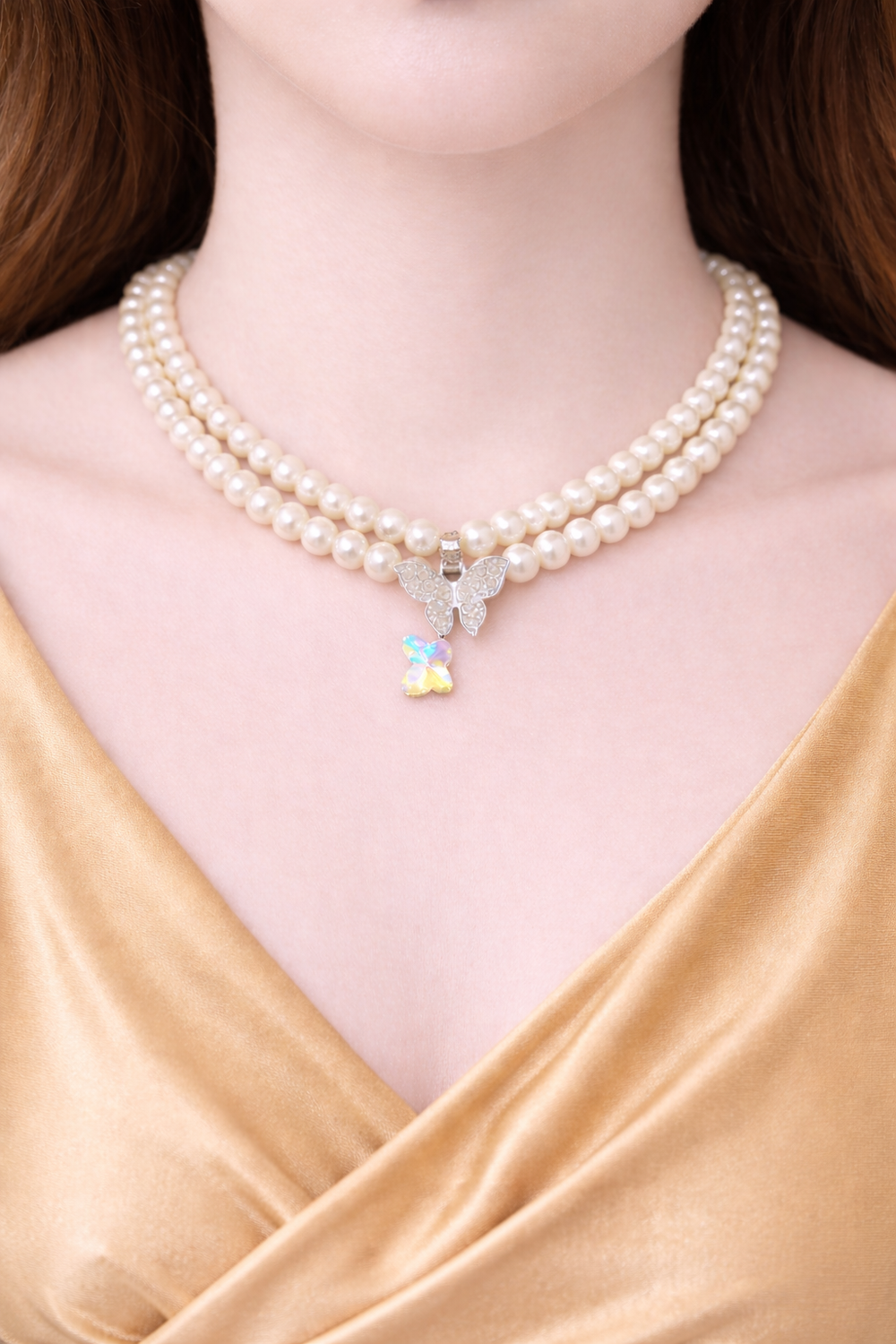 Anti-Tarnish Pearl Necklace Set with Earrings