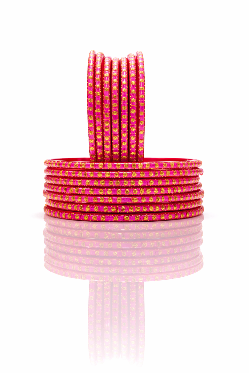Premium Pink Designer Bangles (Set of 24)